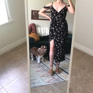 Bardot high-low dress - printed floral pattern